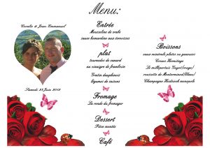 Création graphique menu de mariage